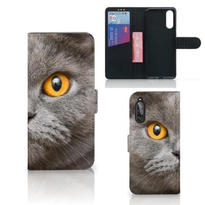 Telefoonhoesje | Met pasjeshouder | Sony Xperia 10 II Britse Korthaar Telefoonhoesje | Met pasjeshouder | Sony Xperia 10 II Britse Korthaar