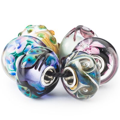 Trollbeads TGLBE-00230 Set Kralen Weideleven zilver-glas