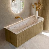 Badmeubel Mondiaz Kurve-Dlux | 125 cm | Meubelkleur Dusk | Wastafelkleur Nata | Solid surface | Wasbak linker zijde spoelbak | Zonder kraangat(en) Badmeubel Mondiaz Kurve-Dlux | 125 cm | Meubelkleur Dusk | Wastafelkleur Nata | Solid surface | Wasbak linker zijde spoelbak | Zonder kraangat(en)