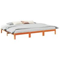 Bedframe zonder matras 270x200 cm massief grenenhout wasbruin