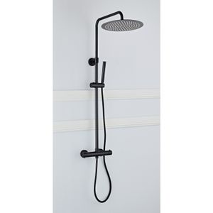 Opbouw Regendouche Set BWS Nero 30 cm met Staaf Handdouche Mat Zwart