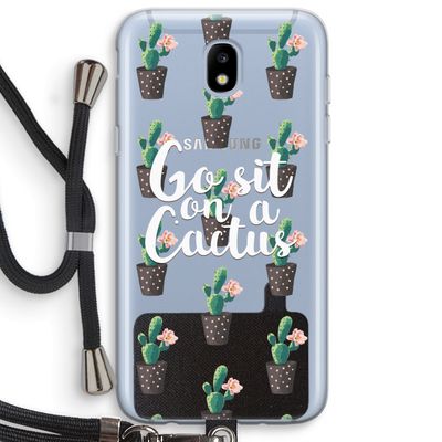 Cactus quote: Samsung Galaxy J5 (2017) Transparant Hoesje met koord