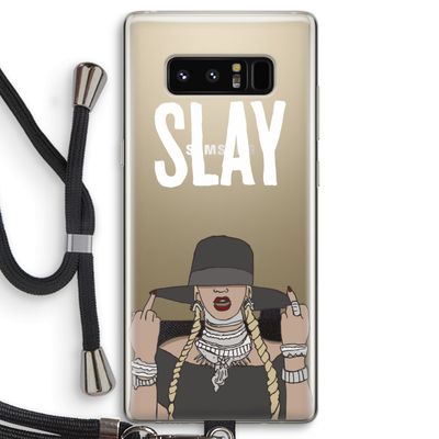 Slay All Day: Samsung Galaxy Note 8 Transparant Hoesje met koord