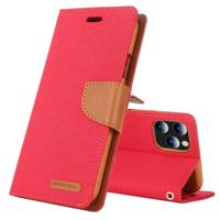 Voor iPhone 11 Pro MERCURY GOOSPERY CANVAS dagboek canvas textuur horizontale Flip lederen draagtas met kaartsleuven & portemonnee & houder (rood)