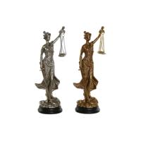 Decoratieve figuren Home ESPRIT Gouden Zilverkleurig Hars 8,5 x 7,5 x 25 cm (2 Stuks)