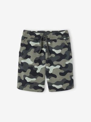 Camouflage bermuda voor jongens, gemakkelijk aan te trekken kaki