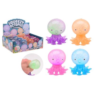 Johntoy octopus stressbal met zuignappen