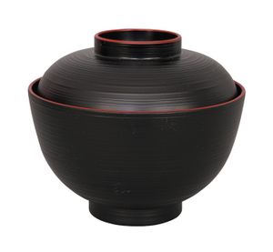 Zwart/Rode Kom - Lacquerware - 10.8 x 6.35cm 300ml