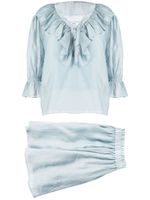 b+ab ensemble blouse-short à volants - Bleu - thumbnail