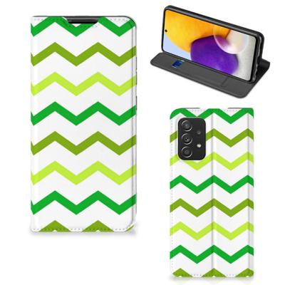 Samsung Galaxy A72 (5G/4G) | Hoesje met Magneet | Zigzag Groen