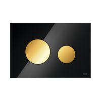 Bedieningsplaat TECE Loop Met Duospoeltechniek Glas Zwart Met Gouden Toetsen - thumbnail
