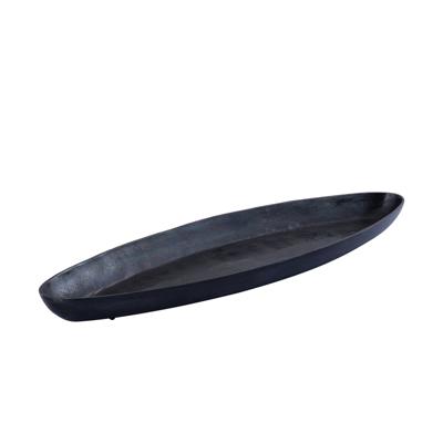 Yaren Zwart Aluminium Ovale Kom Met Rand Klein