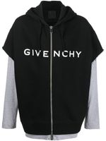 Givenchy hoodie superposé à logo imprimé - Noir