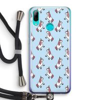 Eenhoorns overal: Huawei P Smart (2019) Transparant Hoesje met koord