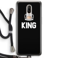 King zwart: OnePlus 6 Transparant Hoesje met koord