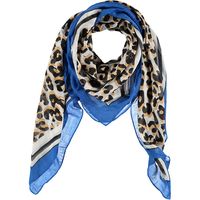 Sarlini Vierkante Sjaal Leopard Kobalt Blauw - thumbnail