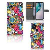 OnePlus Nord N10 Wallet Case met Pasjes Punk Rock