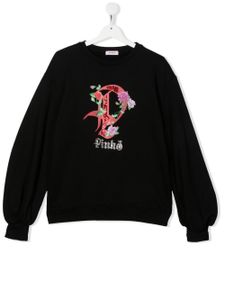 Pinko Kids sweat à logo imprimé - Noir