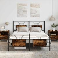Bedframe zonder matras hout gerookt eikenkleurig 150x200 cm