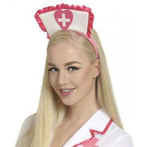 Roze carnaval verkleed tiara zuster verpleegster   -