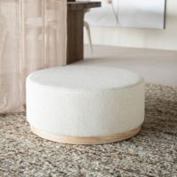 Eleonora Poef/Salontafel 'Avah' Bouclé, 80cm, kleur Beige