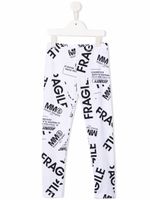 MM6 Maison Margiela Kids legging en coton à imprimé Fragile - Blanc
