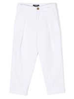 Balmain Kids pantalon droit à détails plissés - Blanc