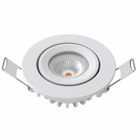 LED inbouwspot wit 450 lumen 5W 2700K breedstralend 60° 26mm hoog diameter 62mm kantelbaar IP54