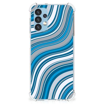 Samsung Galaxy A13 (4G) Doorzichtige Silicone Hoesje Waves Blue Samsung Galaxy A13 (4G) Doorzichtige Silicone Hoesje Waves Blue