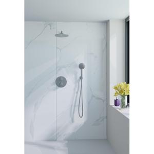Fortifura Calvi Inbouw Regendoucheset - rond - thermostatisch - wandarm - 25cm hoofddouche - ronde handdouche - Geborsteld RVS PVD (RVS) SW706208/SW720554/SW720561/SW542645/SW1159493/SW79