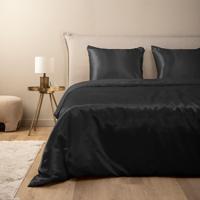Dekbedovertrek Silk Satin - Lits-Jumeaux (240x220 cm) - Antraciet Microvezel - Dessin: Effen - Fresh and Co - Dekbed-Discounter.nl