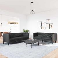 Bankstel 2 pcs Zwart 194 x 74.5 x 70.5 cm Kunstleer