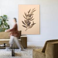 Urban Cotton Wandkleed 'Oliva' 145 x 190cm in Frame - black