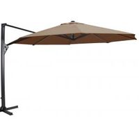 Taurus Zweefparasol taupe 350 cm ronde parasol - thumbnail