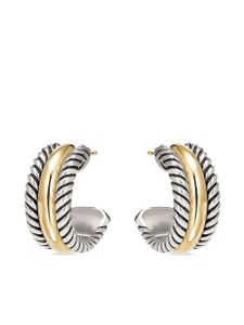 David Yurman boucles d'oreilles Cable Collections en or 14ct et argent sterling