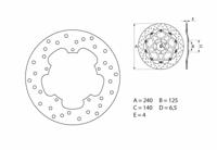 BREMBO Serie Oro remschijf, remschijven voor de moto, vast 68B40776