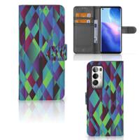 OPPO Find X3 Neo 5G | Book Case | Abstract Green Blue
