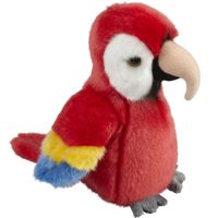 Pluche knuffel dieren rode macaw papegaai vogel van 19 cm - thumbnail