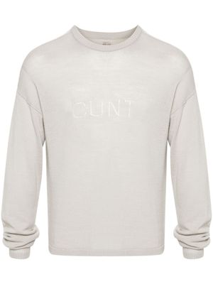 Rick Owens pull à slogan en maille ajourée - Gris