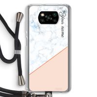 Marmer in stijl: Xiaomi Poco X3 NFC Transparant Hoesje met koord