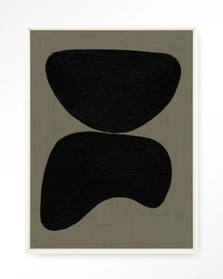 Urban Cotton Wandkleed 'Rock Balance' 110 x 145cm in Floating Frame - off white