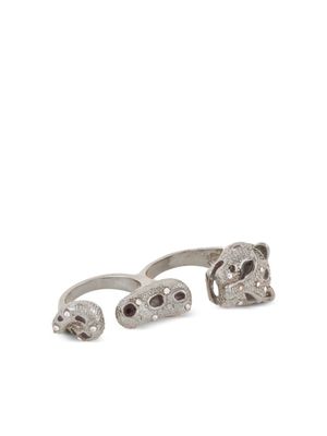 Susan Caplan Vintage bague Double-Impact Panther pre-owned - Argent