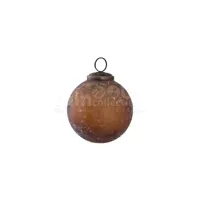 Kerstbal Glas Grijs Marmer Ø8cm