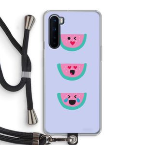 Smiley watermeloen: OnePlus Nord Transparant Hoesje met koord