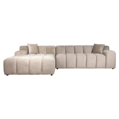 Sofa Cube Khaki Velvet 3-zits + lounge links