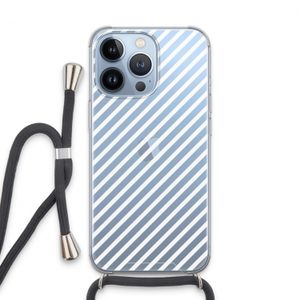 Strepen zwart-wit: iPhone 13 Pro Transparant Hoesje met koord