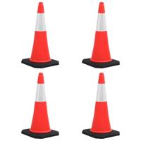 VidaXL Verkeerskegels met zware basis 4 st reflecterend 75 cm