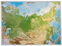 Reliëfkaart Rusland met voelbaar 3D reliëf 77 x 57 cm | GeoRelief - thumbnail