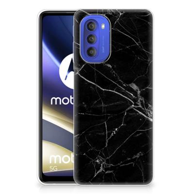 Motorola Moto G51 5G | TPU | Siliconen hoesje | Marmer Zwart - Origineel Cadeau Vader