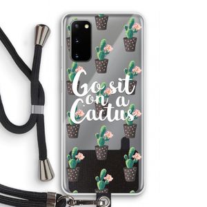 Cactus quote: Samsung Galaxy S20 Transparant Hoesje met koord